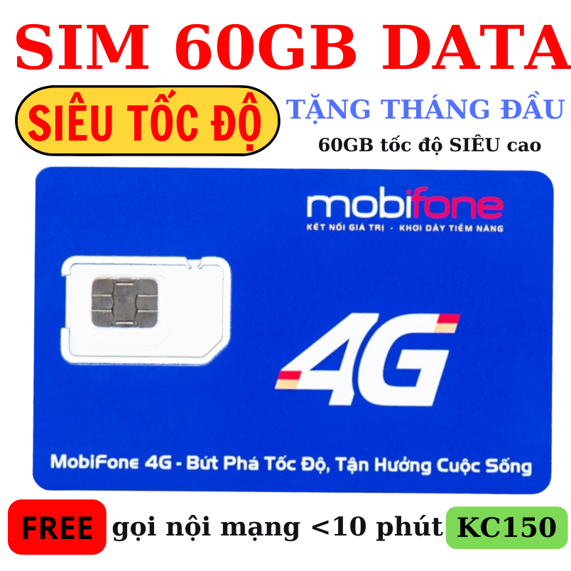Sim 4G Mobifone data + nghe gọi - A89 120GB/THÁNG MIỄN PHÍ THÁNG ĐẦU (1000 phút gọi)