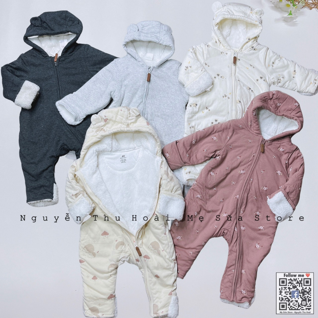 Body ủ lấm lót lông hiệu HM cho bé, body ủ HM xuất dư cho bé 3-11kg