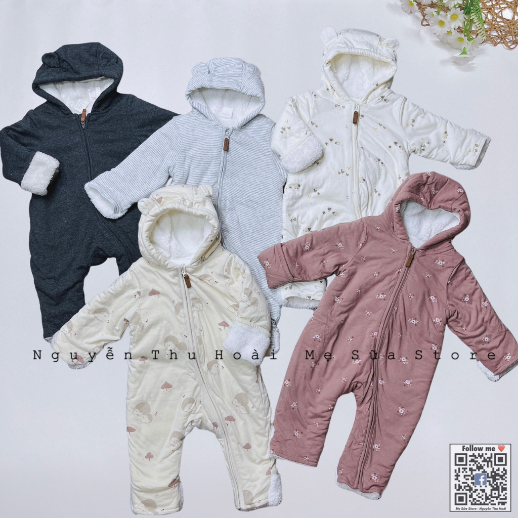 Body ủ lấm lót lông hiệu HM cho bé, body ủ HM xuất dư cho bé 3-11kg