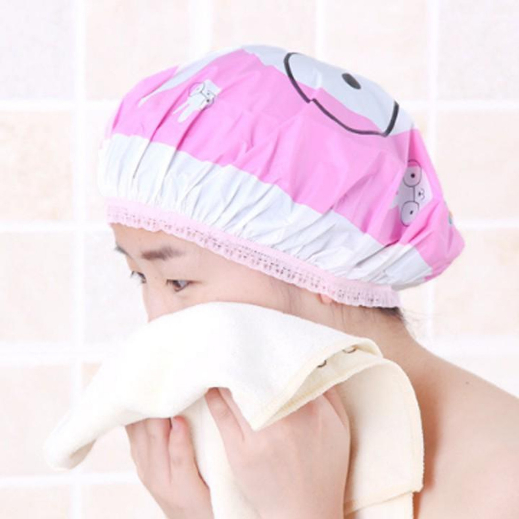 Mũ trùm đầu khi tắm – Mũ trùm tóc khi tắm, ủ dưỡng nilon cute