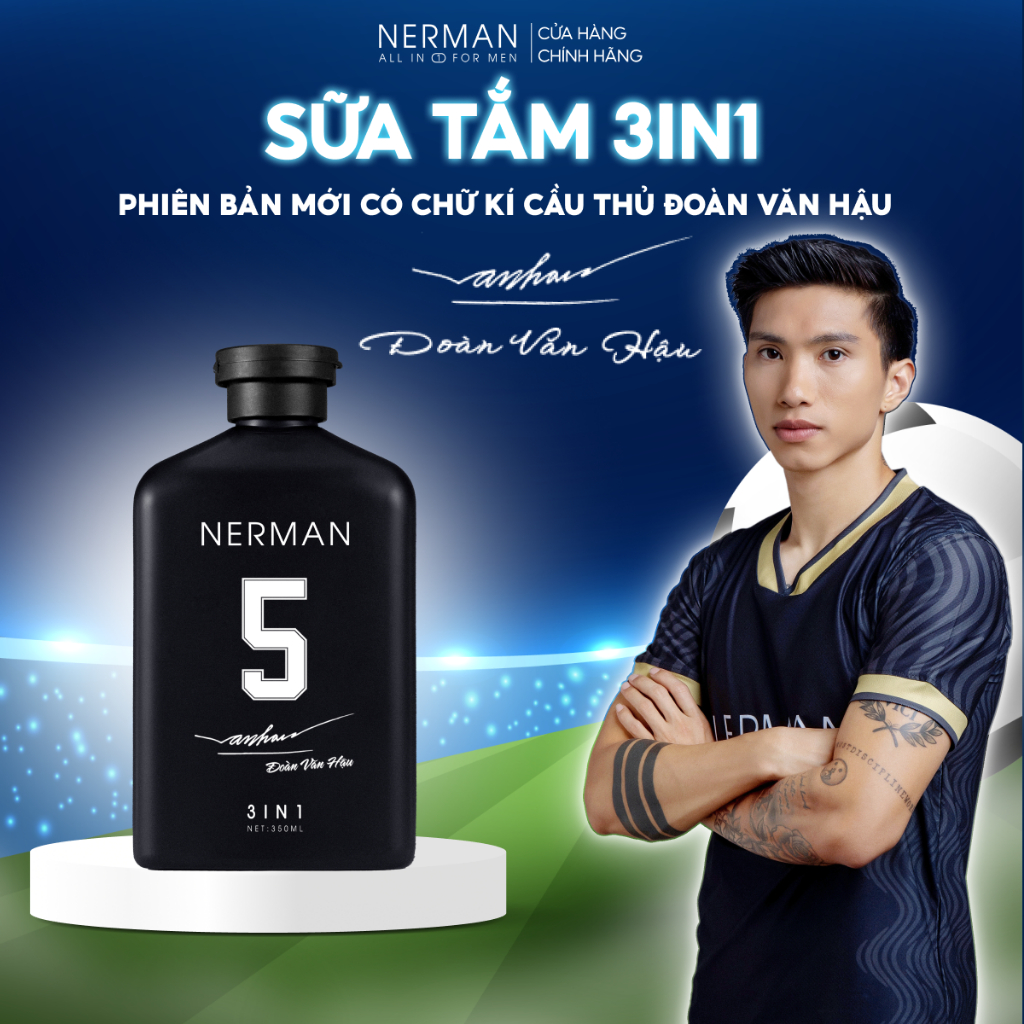 Combo Badboy Nerman - Sữa tắm gội 3in1 hương nước hoa cao cấp 350ml & Gel vệ sinh nam 100ml & Nước hoa khử mùi 100m