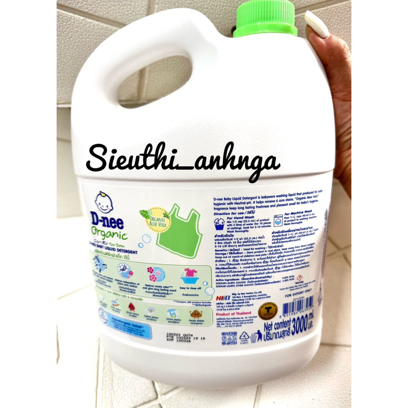 Nước Giặt Dnee Thái Lan can 3000ml