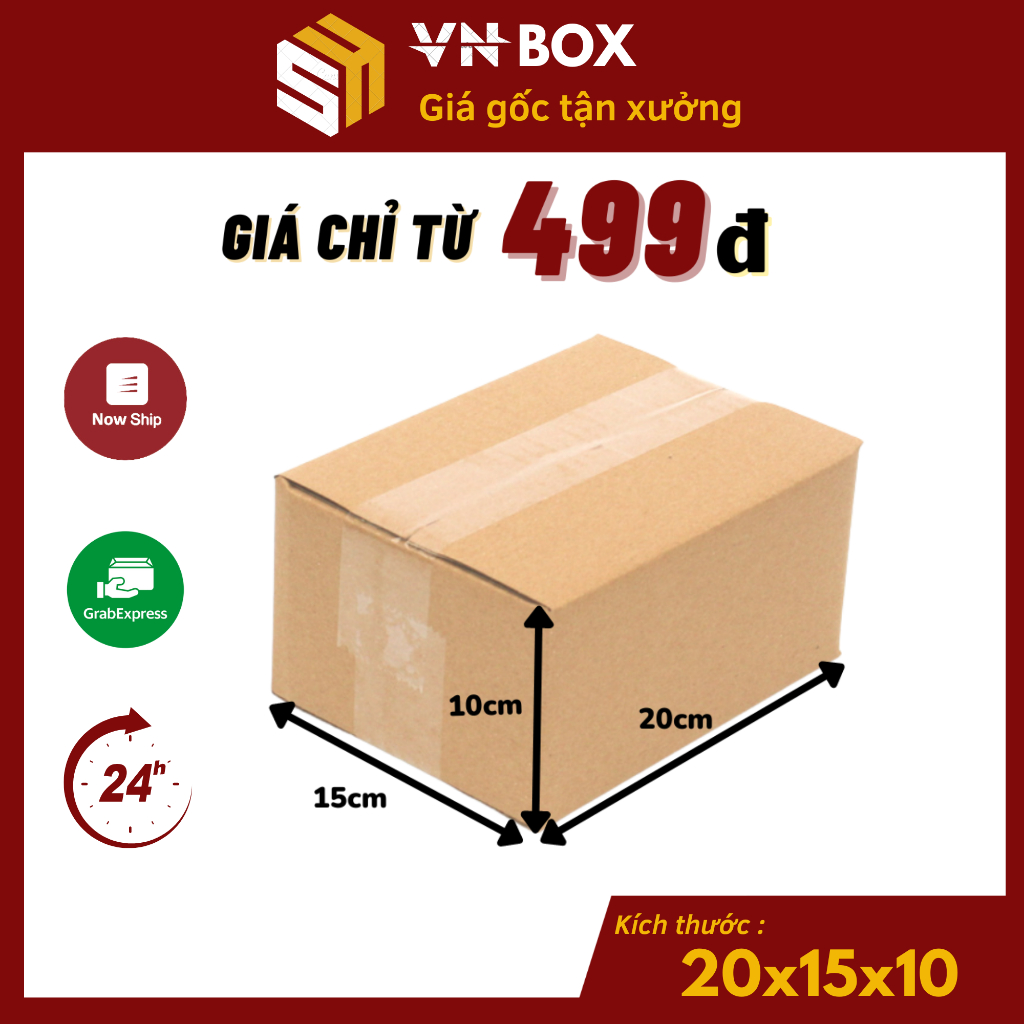 20x15x10 Hộp carton đóng hàng, hộp giấy gói hàng - VN Box