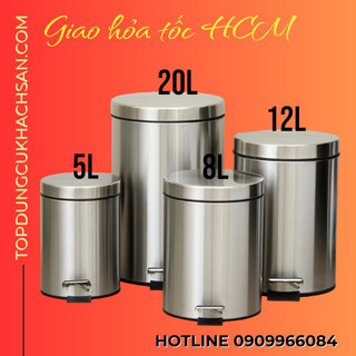 [Giao hoả tốc] Thùng rác Inox đạp chân, thùng rác inox văn phòng