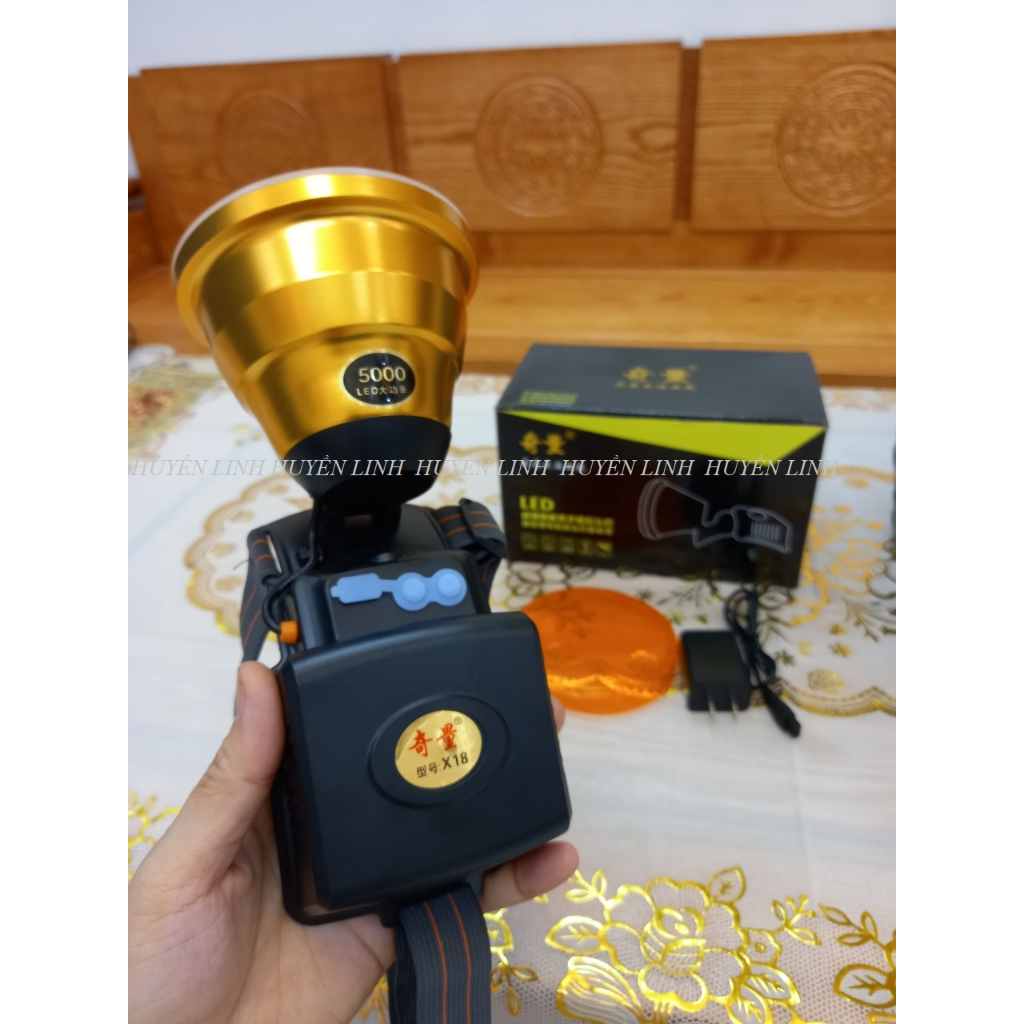 Đèn pin sạc đội đầu X9 9000 chống nước và các mã X5, X6, X8, X18