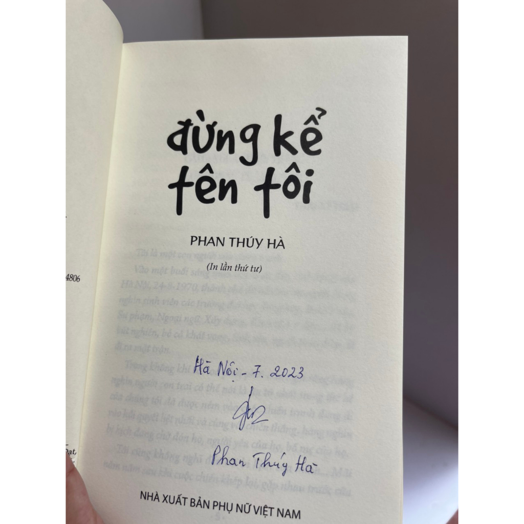 Sách - Đừng Kể Tên Tôi – Phan Thuý Hà - NXB Phụ Nữ