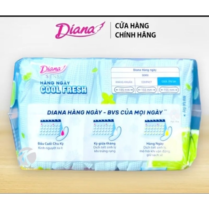 🏰HCM 🏰 Lốc 6 gói băng vệ sinh Diana hàng ngày cool fresh 20+2 miếng /1 gói