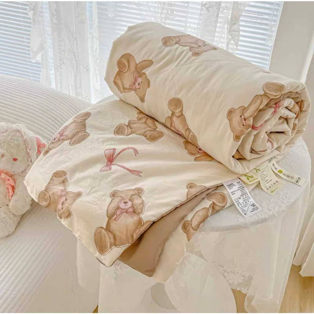 Chăn hè thu cotton đũi Hàn trần bông nhập khẩu 2mx2m3 -