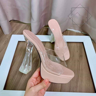 [Phom bé] Giày gót cao Guốc đế đúp gót trong quai trong 12cm 13cm size 34 đến 39 -Giày 2T