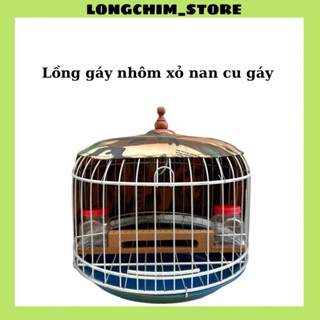 Lồng cu gáy nan nhôm cắm xuyên nan, lồng nuôi chim cu gáy bịt mái vải giàn đi chất liệu nhôm