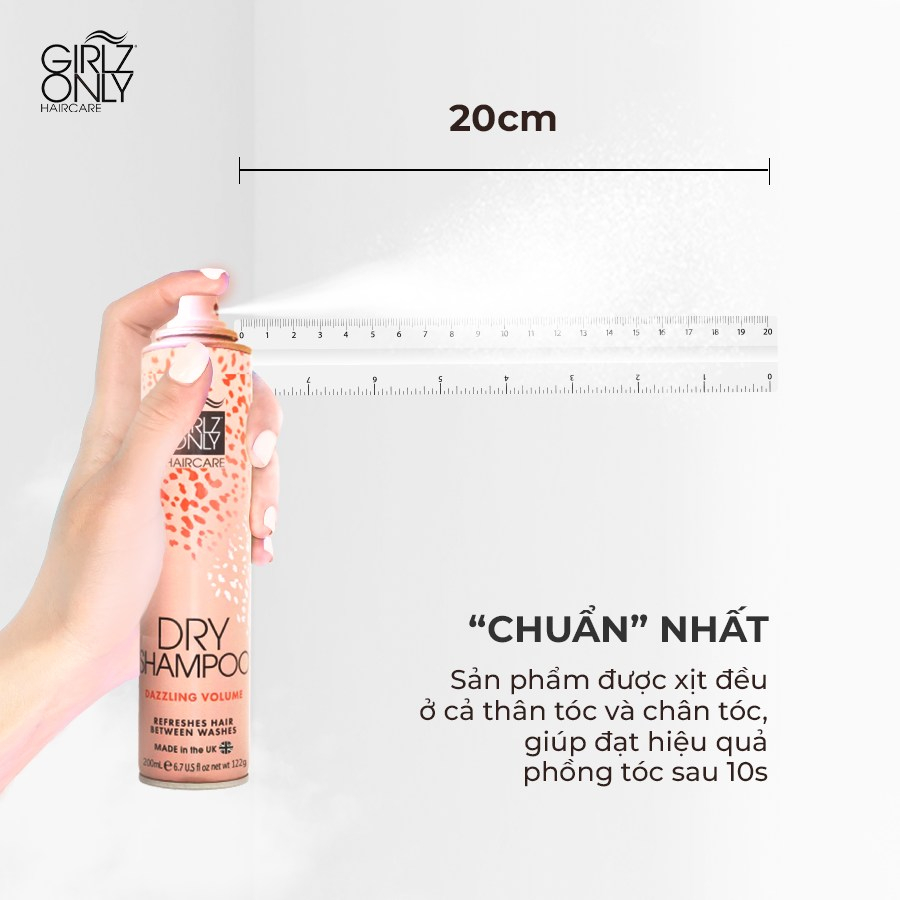 Dầu Gội Khô Girlz Only Dry Shampoo For Brunette Nâu Hỗ Trợ Làm Phồng Tóc Travel Size 100ml