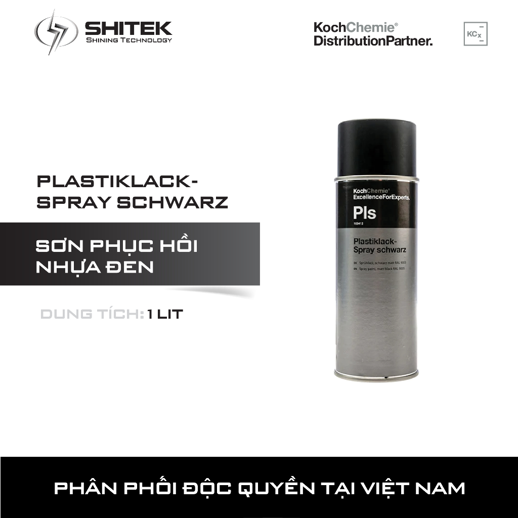 Dung dịch phục hồi nhựa bên ngoài xe - Plastiklack-Spray schwarz Koch Chemie