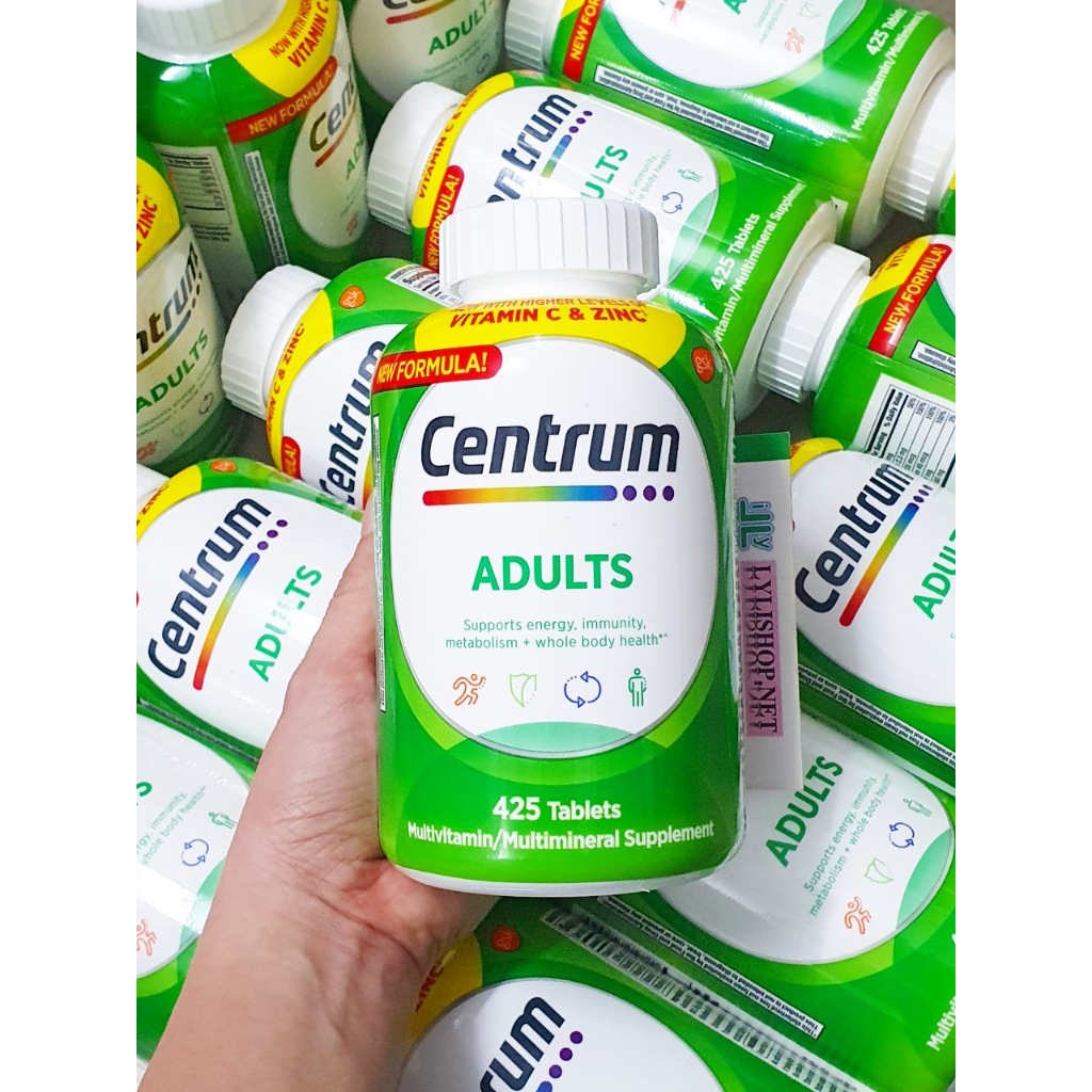 Date 12/24 Vitamin Tổng Hợp centrum Adults Cho Nam Nữ chai 425 viên của Mỹ- Nam và Nữ dùng chung được