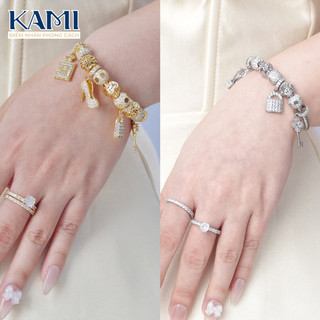Vòng tay pan kèm charm xinh xi bạch kim xi vàng KAMI