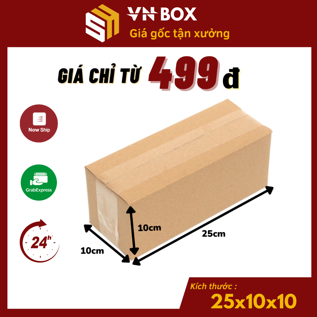 25x10x10 Hộp carton đóng hàng, hộp giấy gói hàng - VN Box