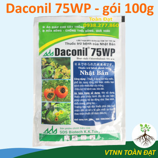 Daconil 75wp gói 100g, thuốc trừ bệnh nhật bản, phòng trị thán thư, phấn trắng, đốm lá, sương mai