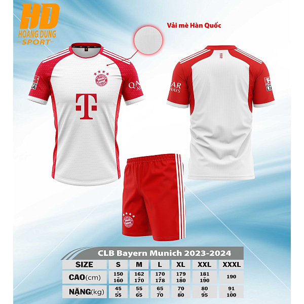 Quần Áo Đá Bóng CLB Bayern Munich Đen Mè Cao Cấp
