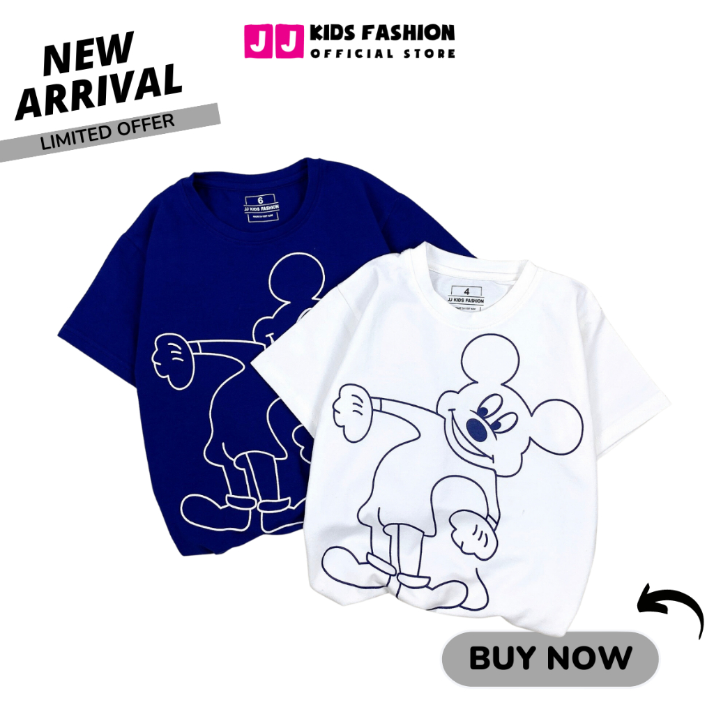 Áo thun bé trai cộc tay cổ tròn Mickey full size - JJ Kids