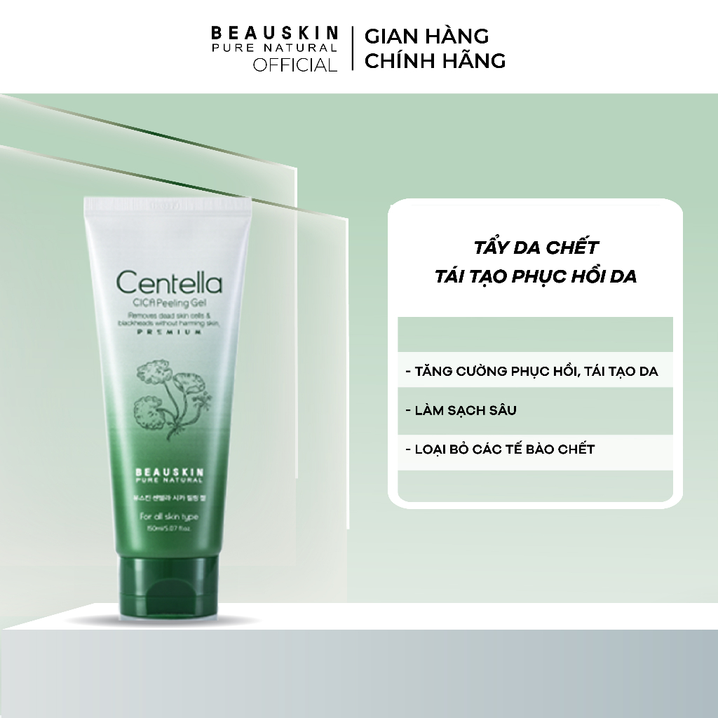 Tẩy Tế Bào Chết Mặt BEAUSKIN Centella Cica Dành Cho Da Dầu Mụn 150ml BCPG0300110