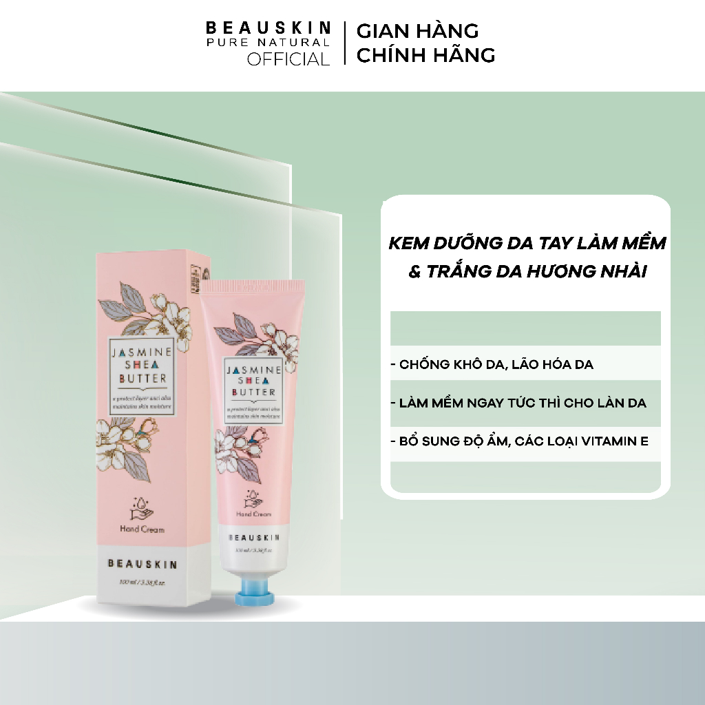 Kem Dưỡng Da Tay BEAUSKIN Jasmine She Butter Hand Cream Hương Nhài Thơm Mát 100ml - BSHC0300110