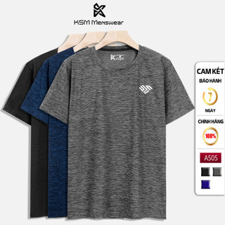 Áo Thun Thể Thao Cổ Tròn Tay Ngắn Nam KSM Chất Cotton Thấm Mồ Hôi Dùng Tập Gym Bóng Rổ Cầu Lông Chạy Bộ Đạp Xe A505