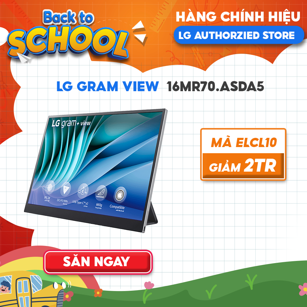 Màn Hình Di Động LG Gram View 16MR70.ASDA5 16 inch 2K WQXGA (2560 x 1600) IPS