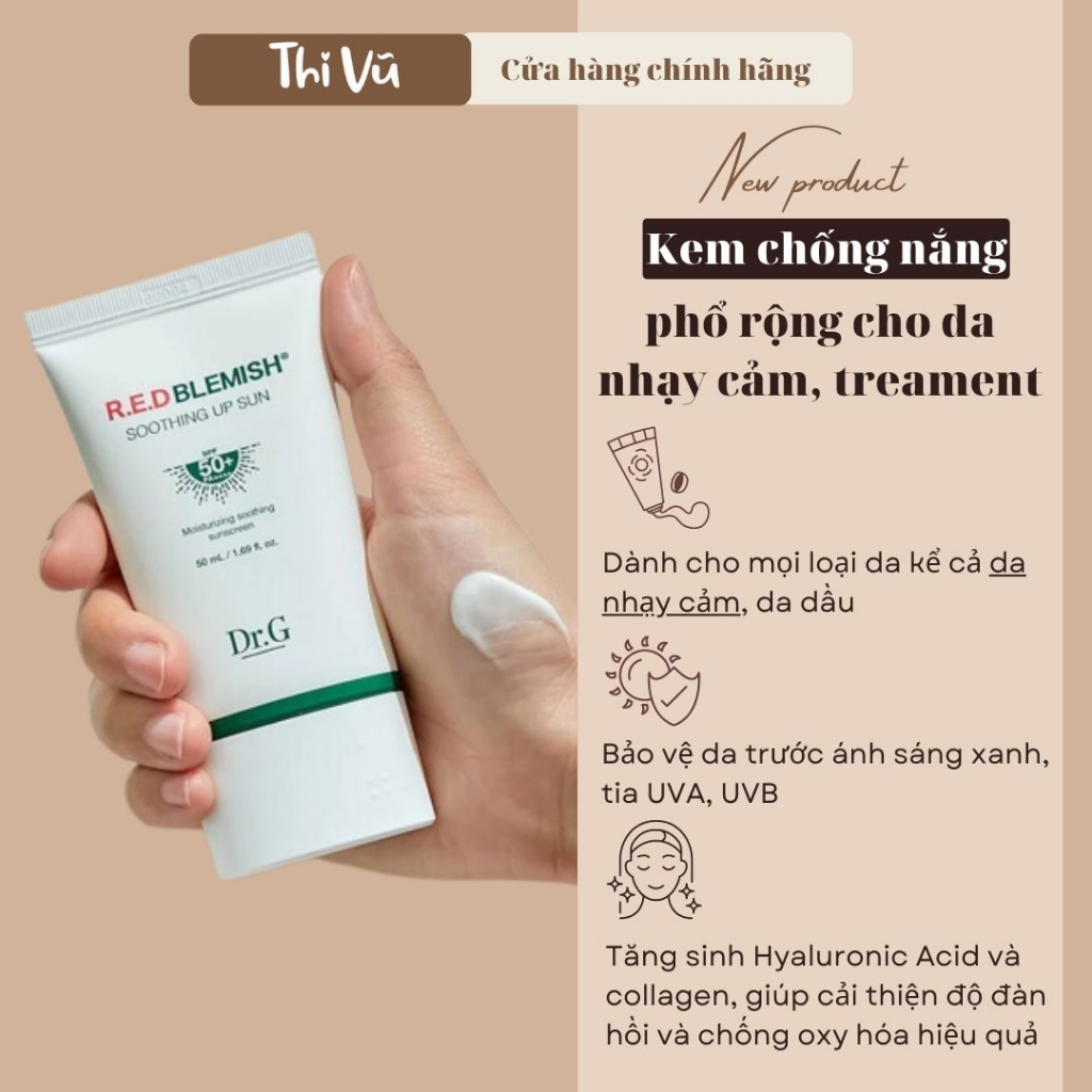 Kem Chống Nắng Dưỡng Sáng Da Dr.G Brightening Up Sun+ SPF50+ PA+++ 50ml - Thi Vũ