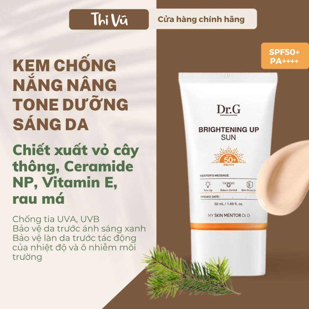 Kem Chống Nắng Dưỡng Sáng Da Dr.G Brightening Up Sun+ SPF50+ PA+++ 50ml - Thi Vũ