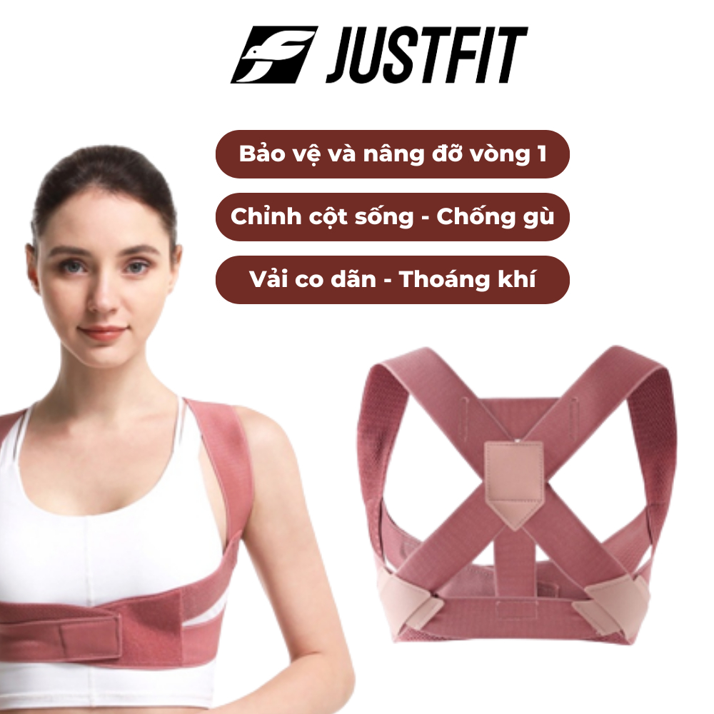 Đai đeo chống gù lưng nữ JUSTFIT bảo vệ vòng 1, nâng đỡ ngực khi tập gym, yoga, tập thể dục