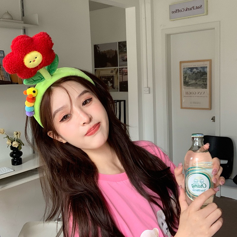 CC08 Cài tóc nữ băng đô bờm tóc hoa sâu icons 🐛 nhiều màu dễ thương