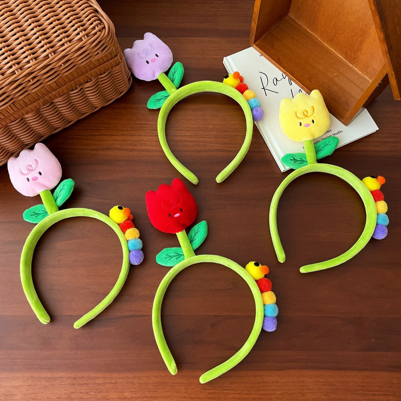 CC08 Cài tóc nữ băng đô bờm tóc hoa sâu icons 🐛 nhiều màu dễ thương