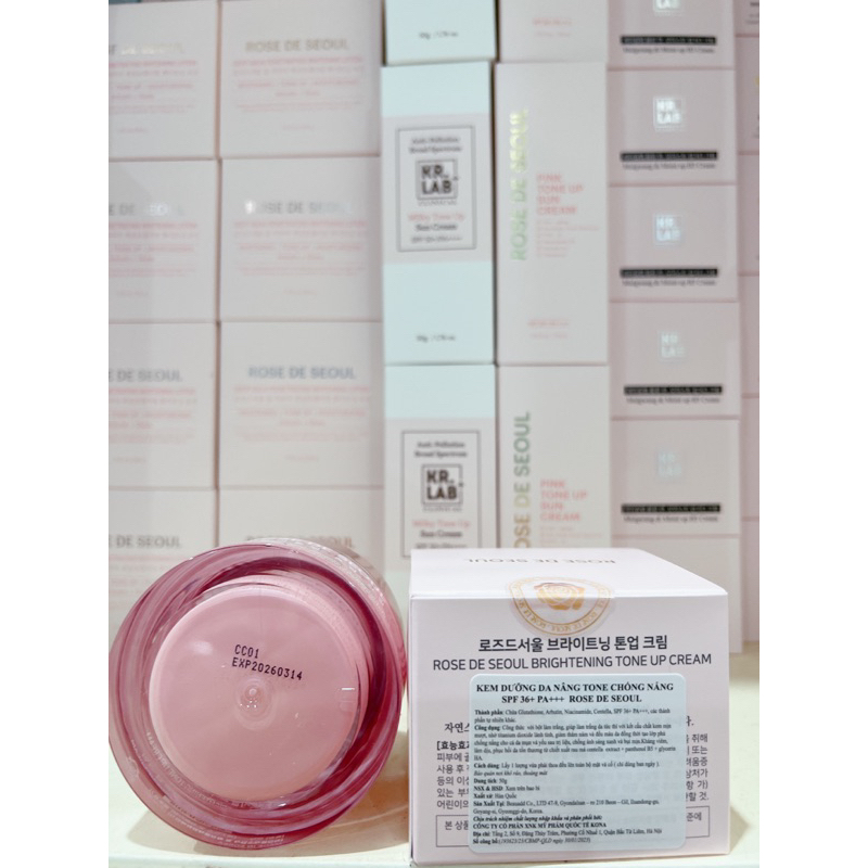 Kem ngày rose de seoul hạn 12-2025 lọ 50g dưỡng trắng chống nắng