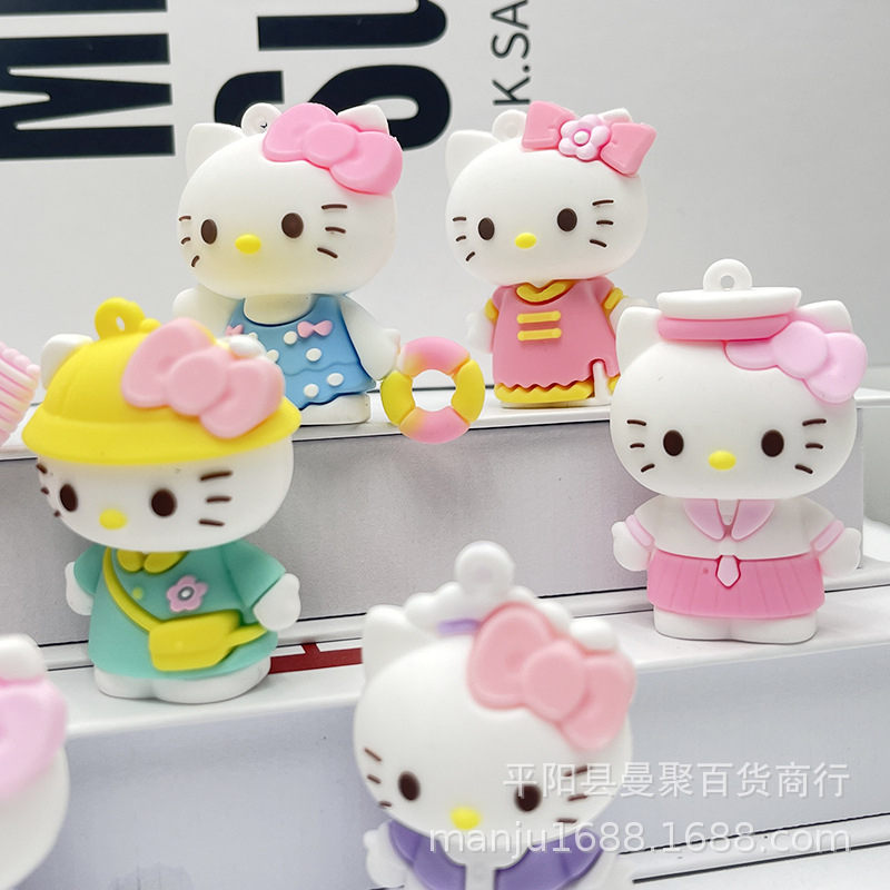 Hàng sẵn +Ảnh thật Charm/ Sticker/ phụ kiện Hello kitty 3D cỡ to gắn dép cross, dép có lỗ siêu xinh ,đã có nút cài