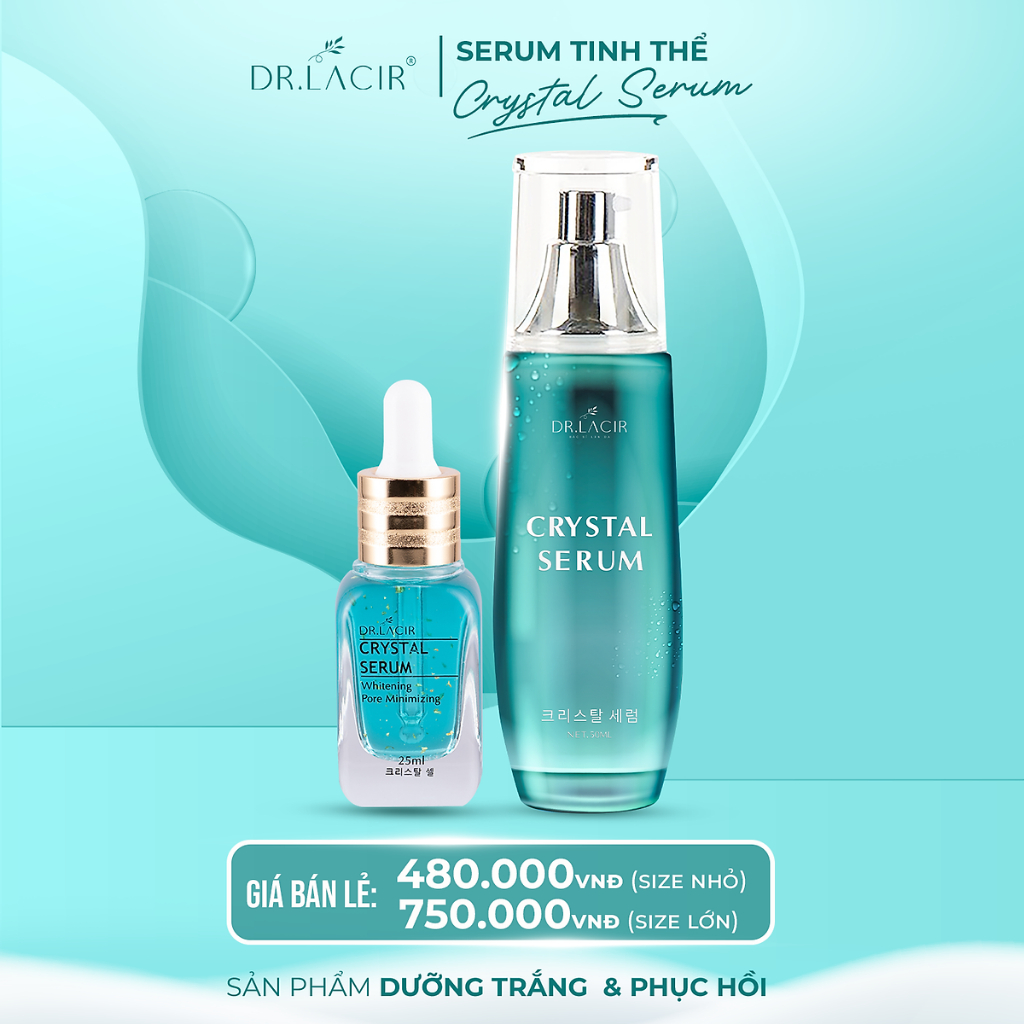 Serum Tinh thể vàng 24k Serum tinh thể Crystal Serum Dr Lacir 50ml dưỡng trắng da ngăn ngừa láo hóa se khít lỗ chân lông