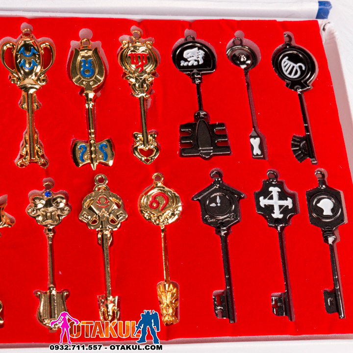 Hộp 30 Chìa Khóa Fairy Tail Bộ Mới Có Cung Xà Phu tặng dây đeo cổ móc khoá