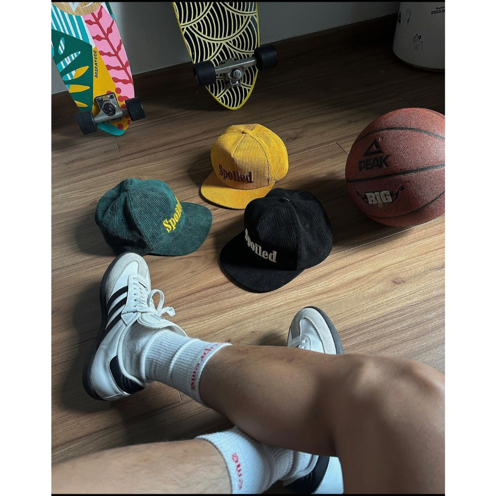 Mũ/Nón nhung tăm Logo SPOILED Đen / Vàng mù tạt / Xanh đậm