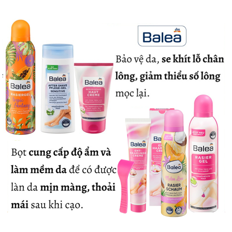 Kem tẩy lông và kem dưỡng sau wax làm dịu da Balea, tẩy lông và ức chế mọc lông Balea-Nội địa Đức