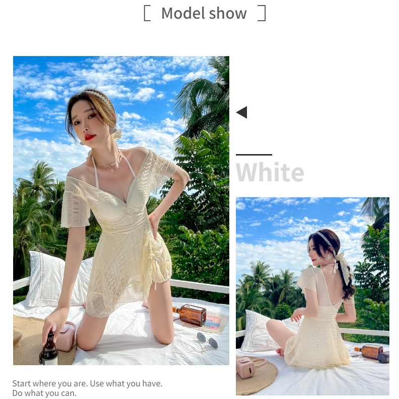 Bikini Váy Liền Thân Set Đi Biển 1 Mảnh Đồ Bơi Nữ Voan Cao Cấp Váy Kín Đáo Pikini Che Mông Giấu Bụng NAP-V321.1 | BigBuy360 - bigbuy360.vn