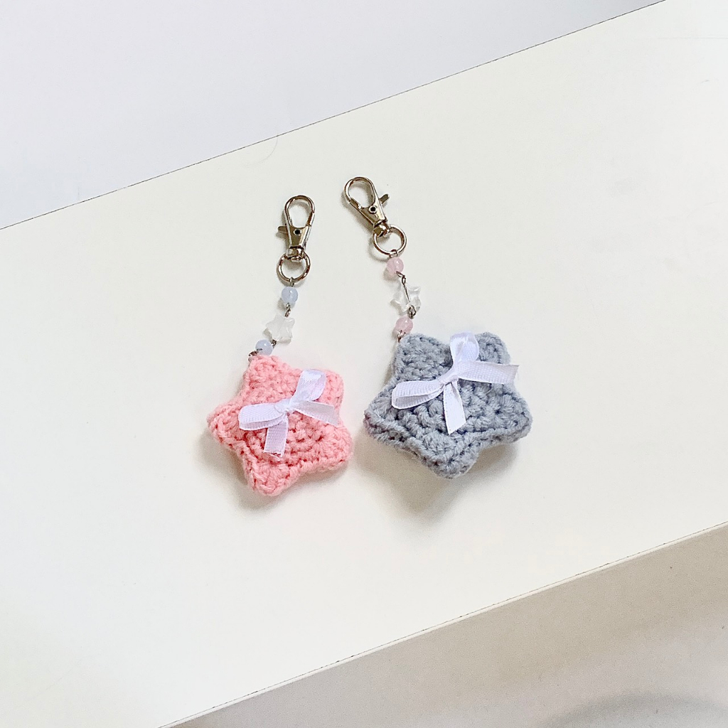 Móc khóa ngôi sao may mắn  đan len GND handmade