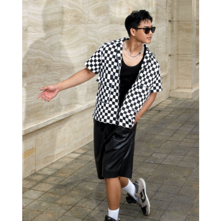 ÁO SƠ MI CHECKER BOXY DENIM SHIRT
