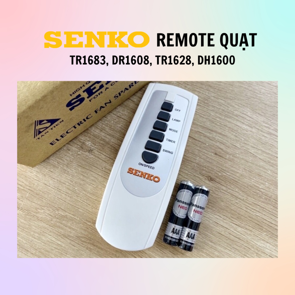 Remote Điều Khiển Quạt Senko Mã TR1683, DR1608, TR1628, DH1600 - Hàng Chính Hãng