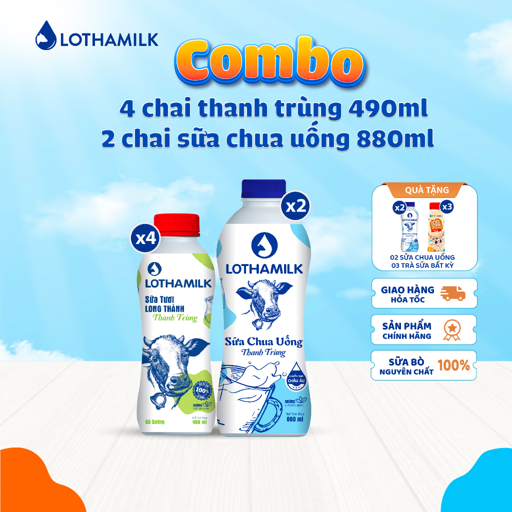 Combo thanh trùng Lothamilk 880ML