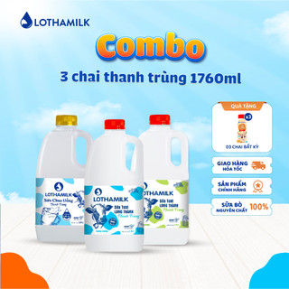 Combo 3 chai sữa tươi thanh trùng/ sữa chua uống Lothamilk 1760ml