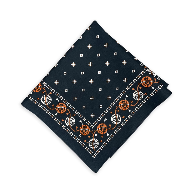 Khăn bandana vintage màu xanh cam - Khăn turban đội đầu Song An Eco