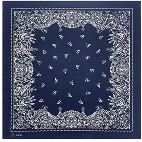 Khăn bandana vintage màu xanh cam - Khăn turban đội đầu Song An Eco