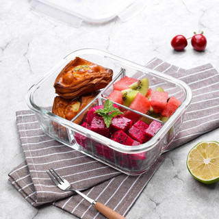 Hộp thủy tinh 3 ngăn Lock&Lock Glass Food Container dung tích 1040ml LLG458
