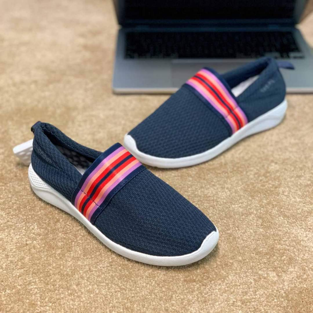 GIÀY MỌI VẢI LƯỚI CROCS LITERIDE SLIP ON CHO NỮ MÀU NAVY