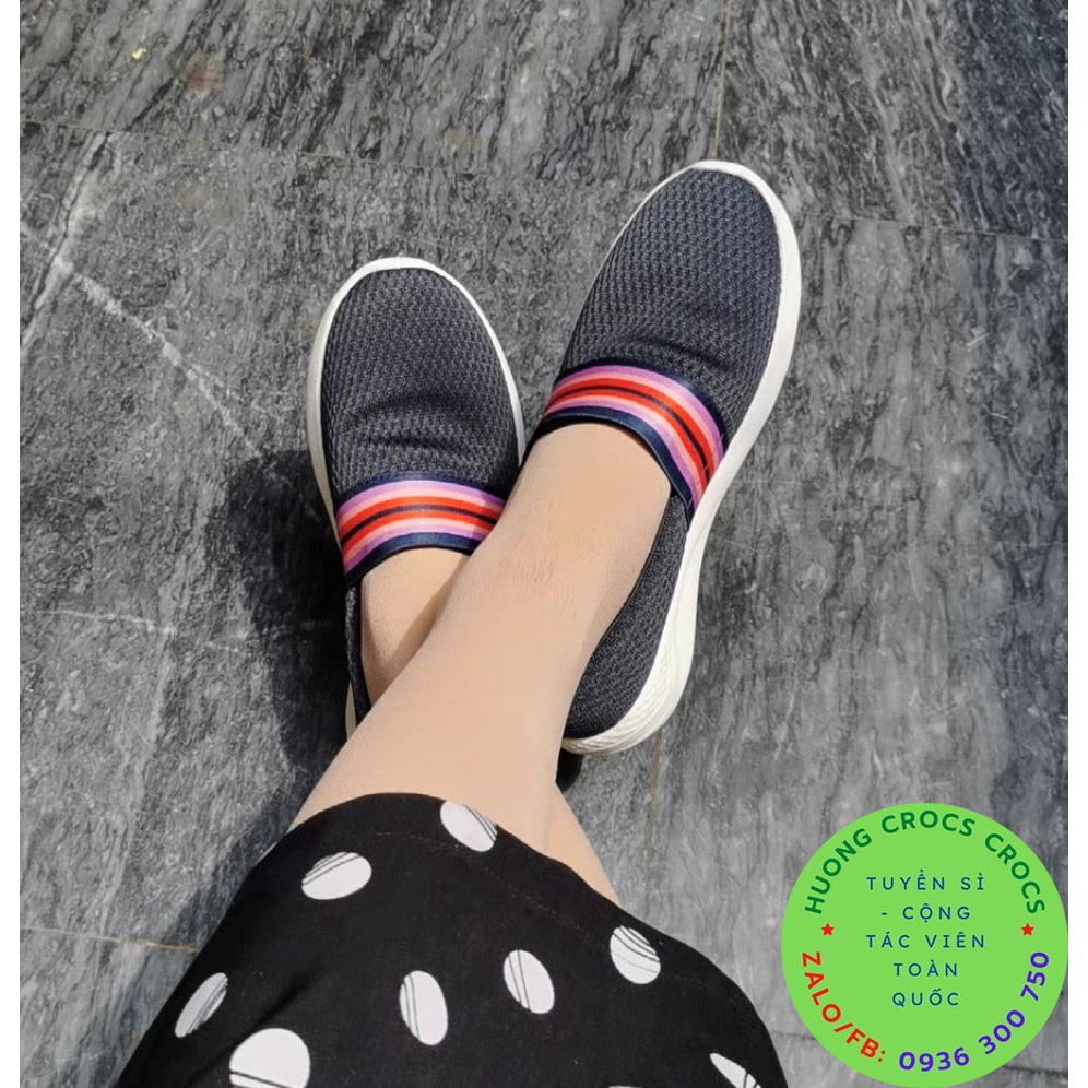 GIÀY MỌI VẢI LƯỚI CROCS LITERIDE SLIP ON CHO NỮ MÀU NAVY