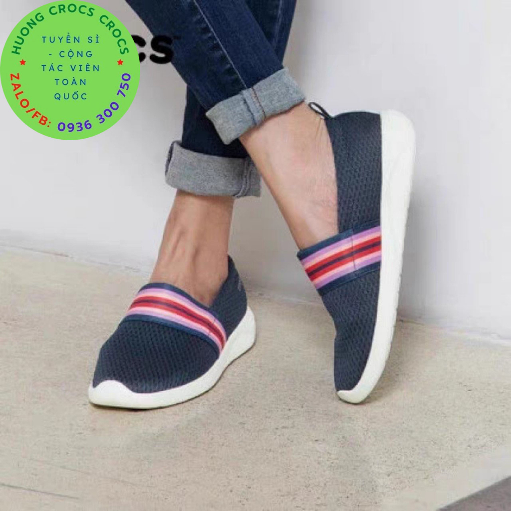 GIÀY MỌI VẢI LƯỚI CROCS LITERIDE SLIP ON CHO NỮ MÀU NAVY