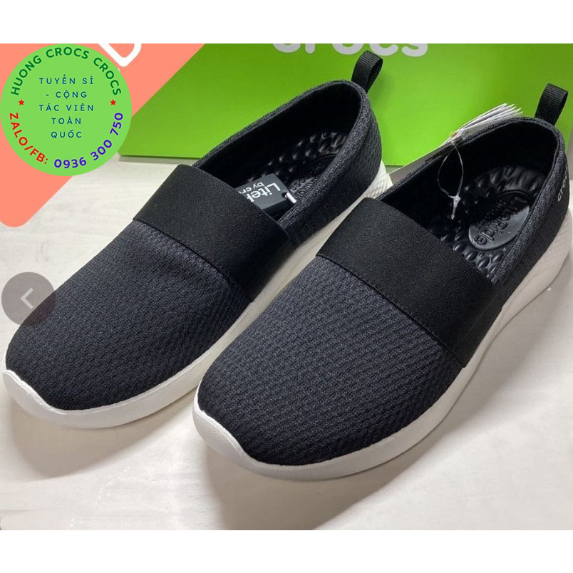 GIÀY MỌI VẢI LƯỚI CROCS LITERIDE SLIP ON CHO NỮ MÀU ĐEN